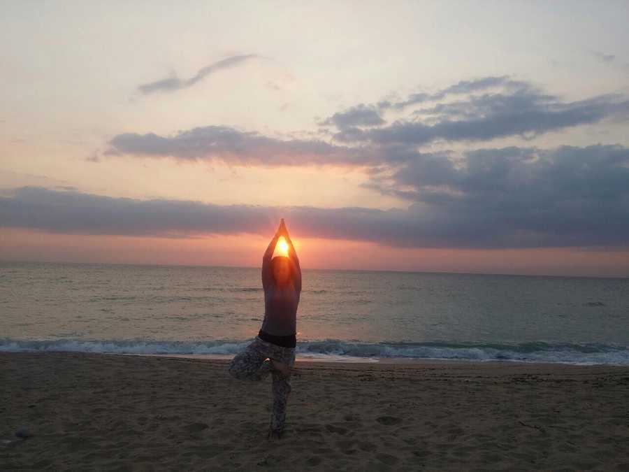 morning yoga on the beach