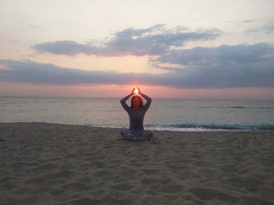 morning yoga on the beach