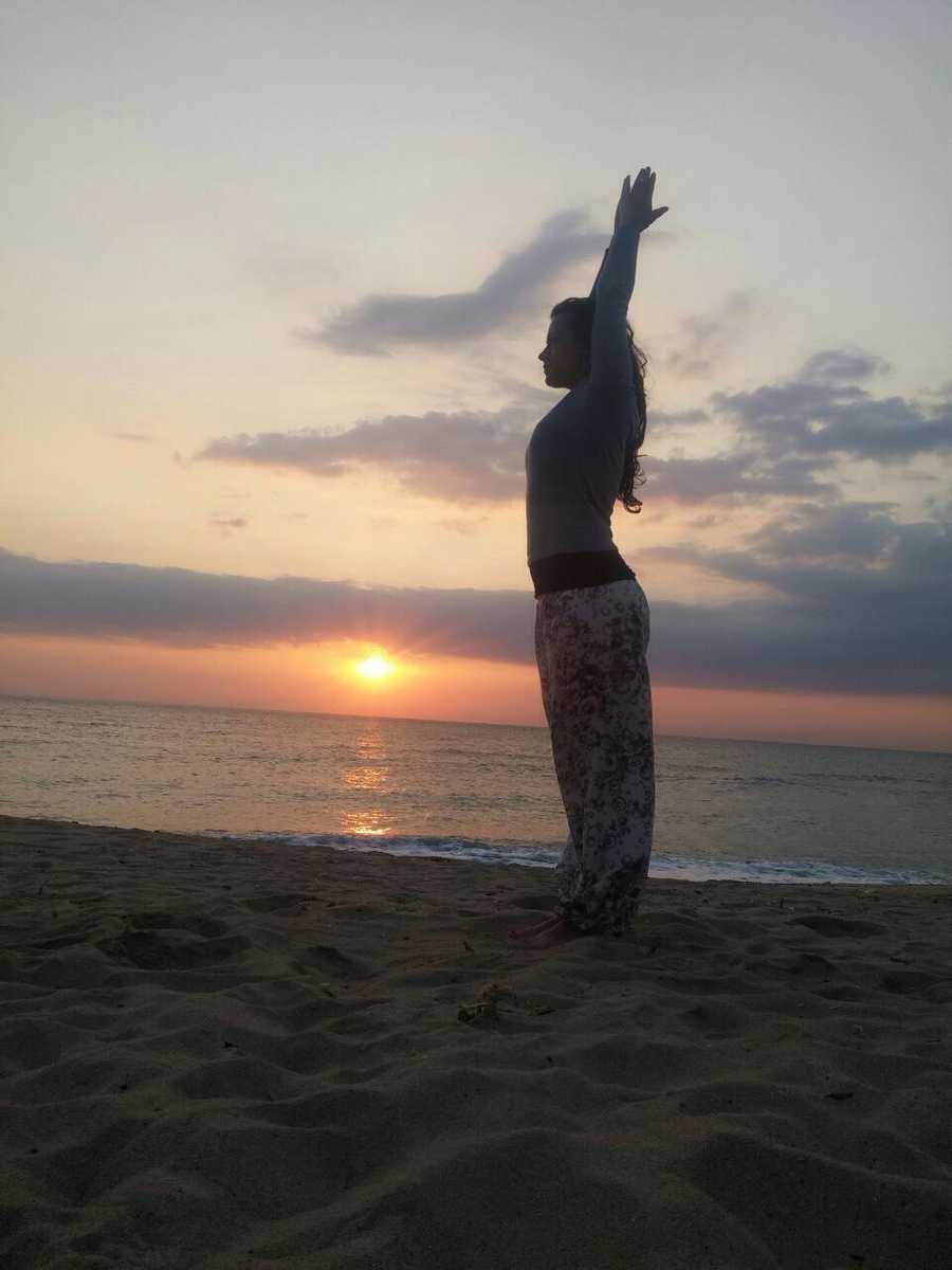 morning yoga on the beach